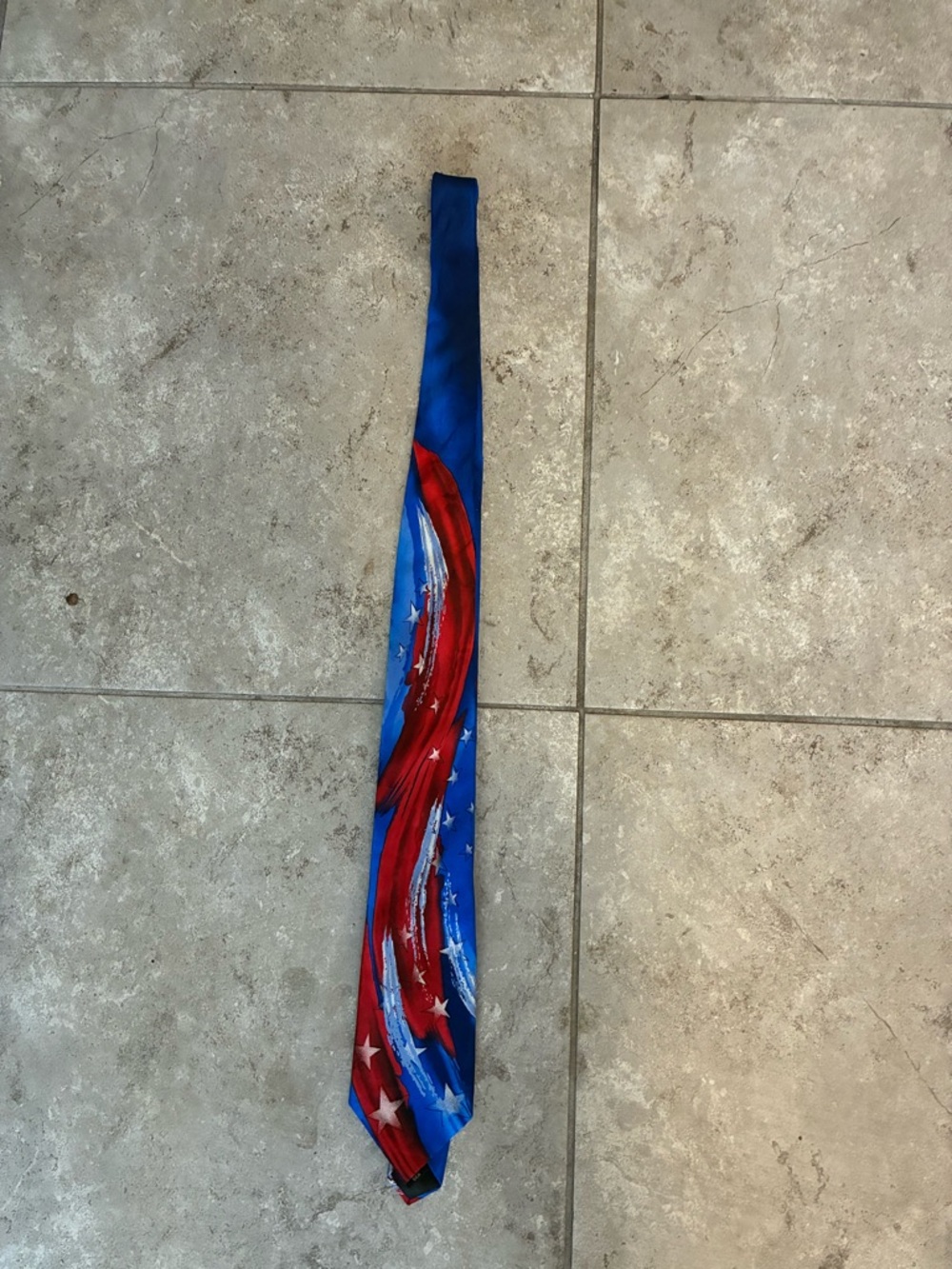 Patriotic Blue and Red Men's Decorative Tie - Unbranded